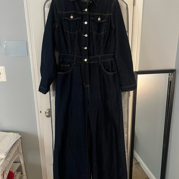 Women's Denim Jumpsuit - Picture 1 of 6